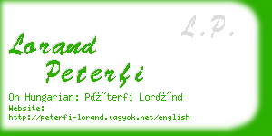 lorand peterfi business card